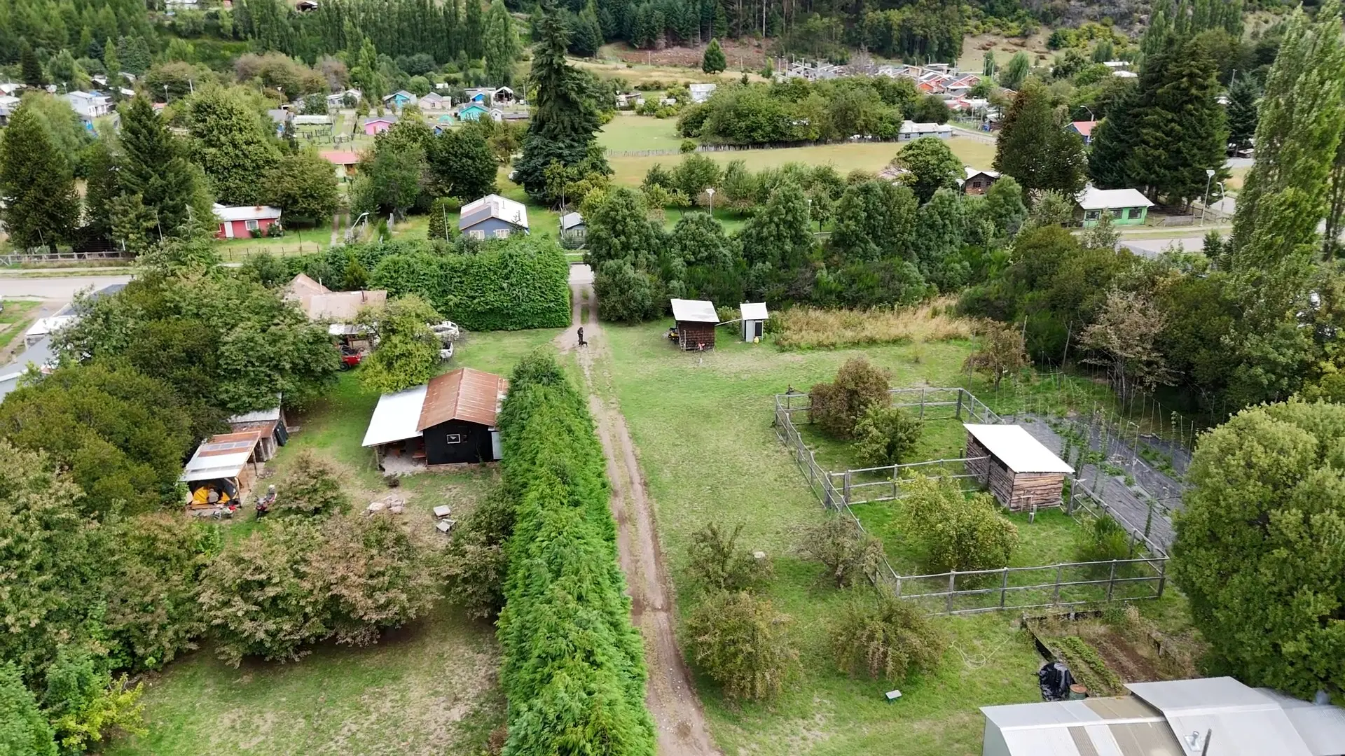 Vista aérea del predio completo desde un drone